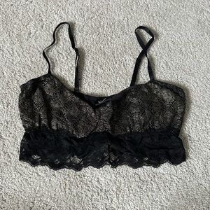 Black and Gold Lace Bralette